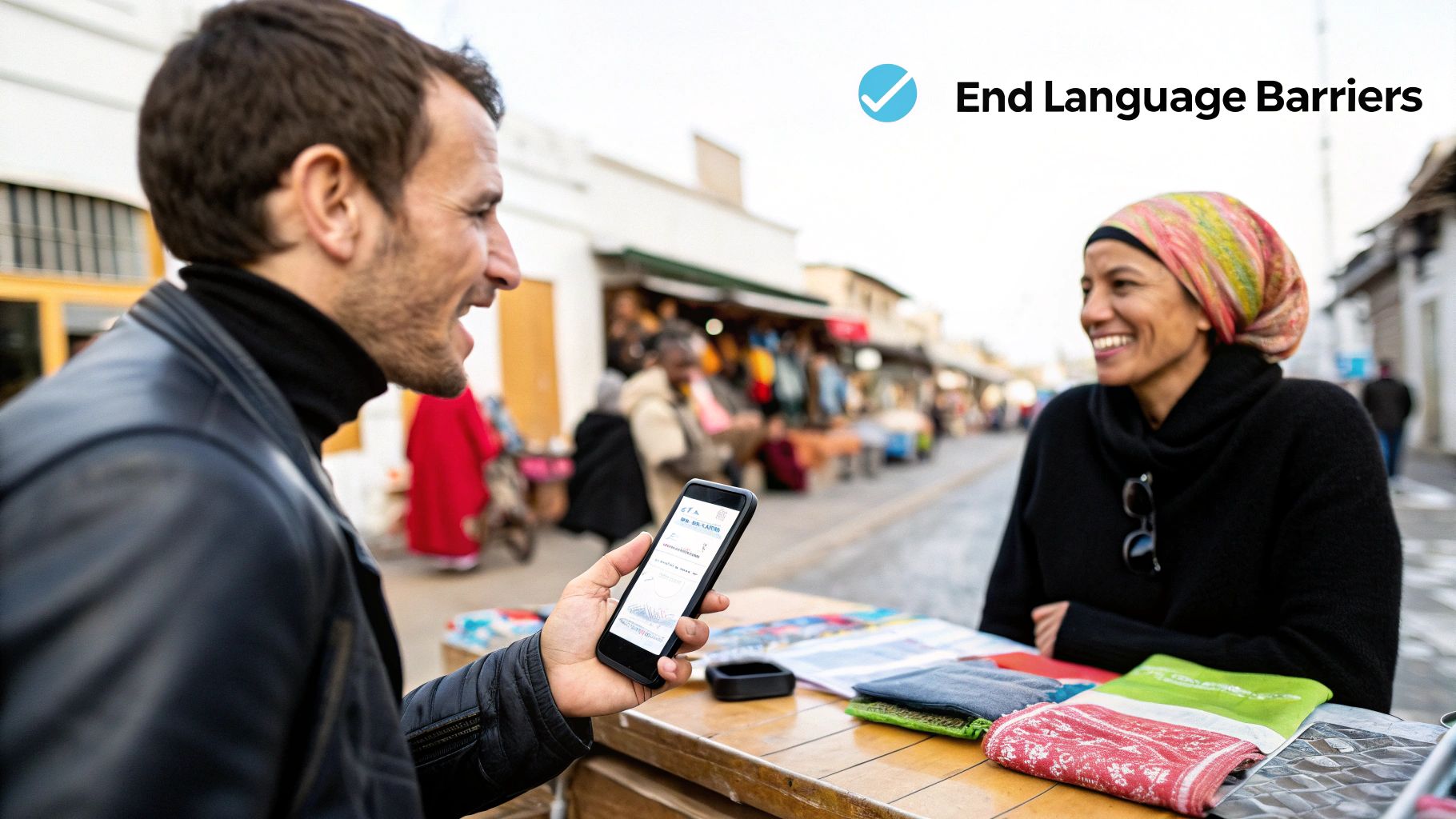 The same message rendered in two languages with different levels of formality